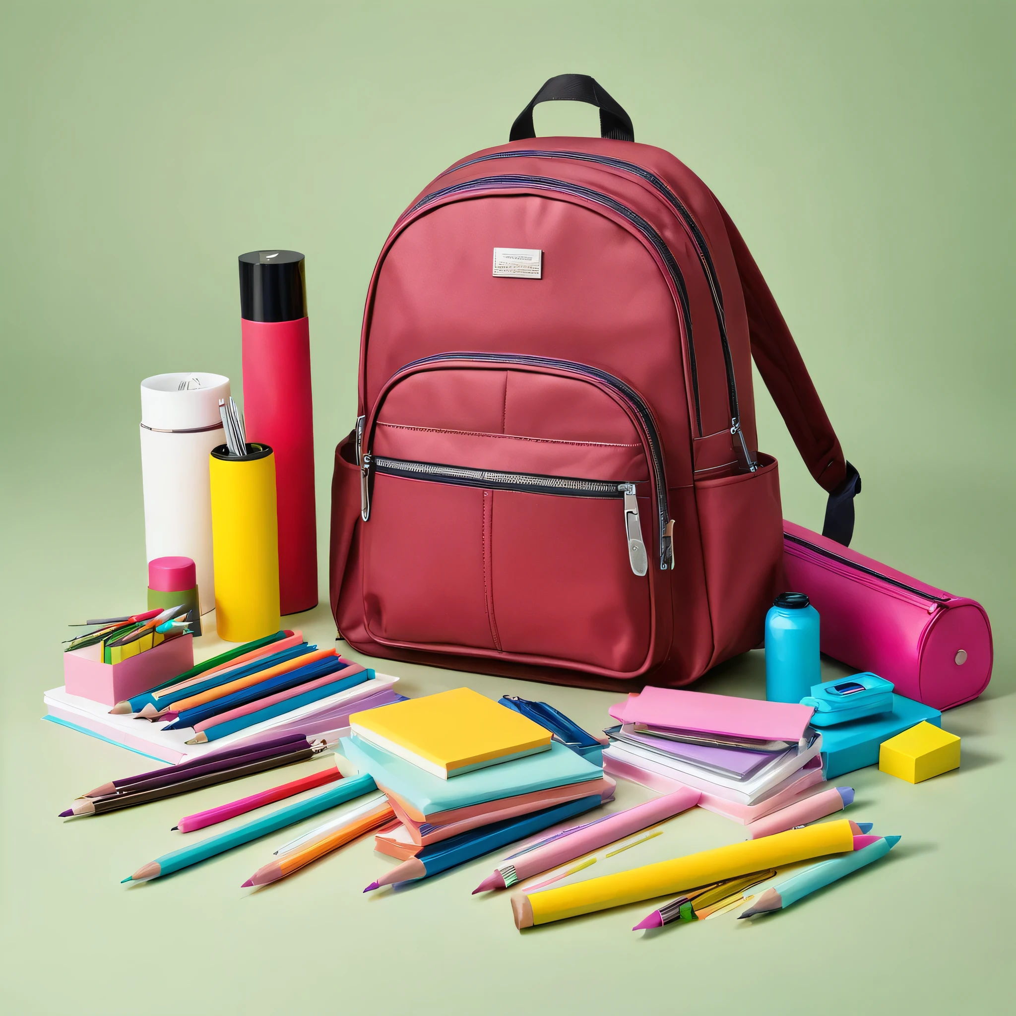 find a picture of school bag stationery