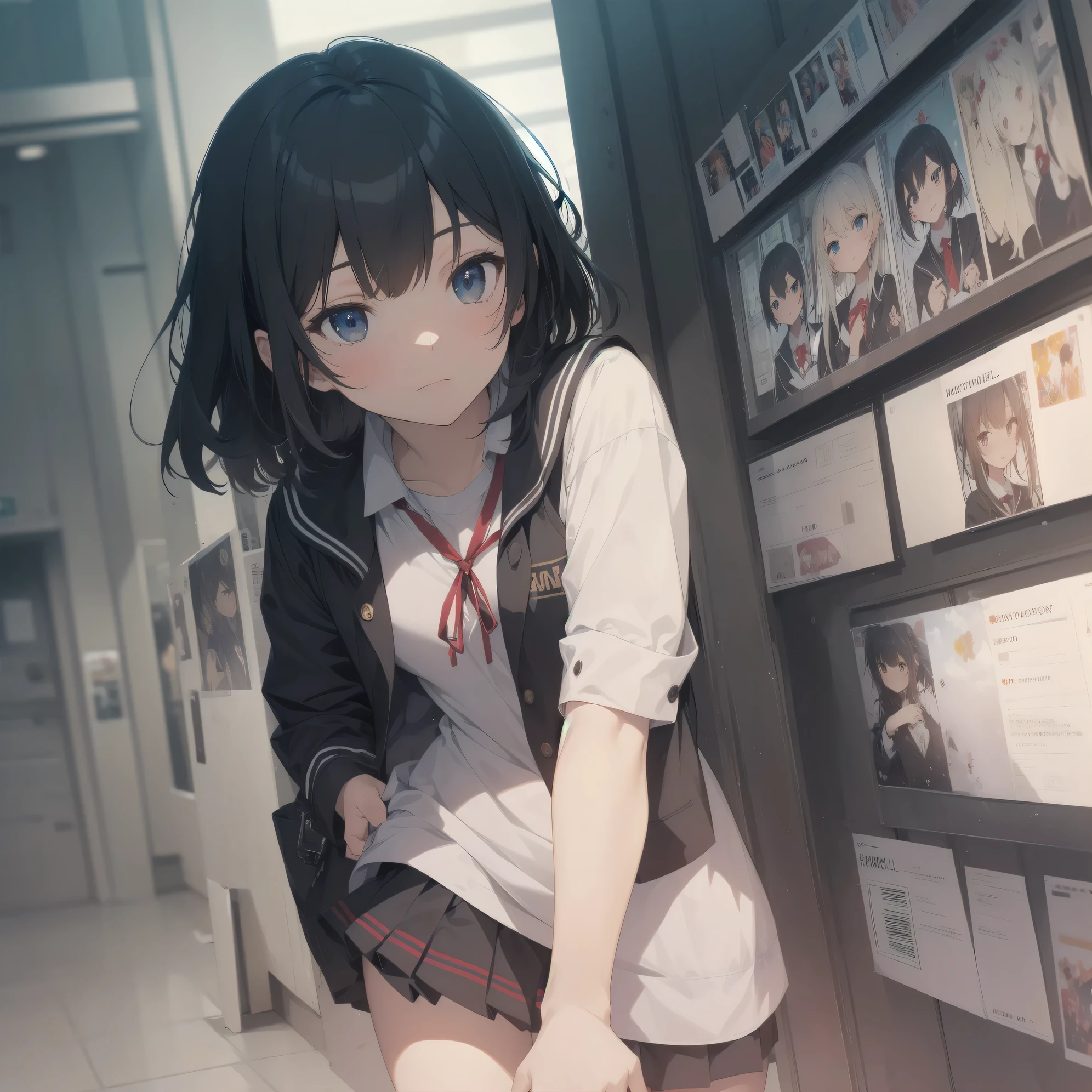 ultra-absurdres-Top quality by artist God, ultra-detailed, high resolution, anime moe artstyle, best anime 8k konachan wallpaper, pixiv contest winner, pool:2810, perfect anatomy,break, 1girl, (Please draw a girl walking sleepily to school alone. )break,(Solo,little female, 13-year-old:1.3),Full limbs, complete fingers,a junior high school student, (very short hair), short cut, flat chest, , small butt, small black eyes, beautiful detailed eyes, well-proportioned iris and pupils, expressive eyes, highres detailed hair, soft expression, salor school_uniform, sailor collar, serahuku, bow, pleated skirt,(Detailed Lighting), (Detailed background), in the School commute route. break,super detailed skin, Best cinematic lighting powered by famous artist, 8k,beauty illustration,photoshop_(medium),very aesthetic,break,((artist:neocoill )), artist:clamp ,artist:carnelian ,artist:kantoku ,