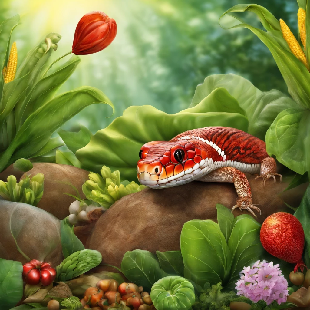 brightness, Style Comics, vegetable balloons, corn snake, woodlice, Reptiles, amphibians, balloons, plants, flowers, vegetable, vegetable balls, balls, excellent HD quality, comics