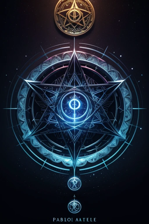 Generate an emblem in a mystical style, esoteric and ancient. No emblema deve estar escrito "Pablo Salatiel''
