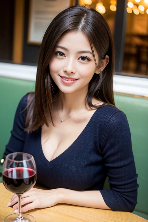 ((highest quality、8k、masterpiece:1.3))、Satomi Ishihara lookalike beauty、2 women、Couple、Spouse、half、The body is slim、((Bob Hale、Straight hair:1.2)), (Realistic, Intricate details:1.2), A bright smile、The wonderfulness of smile、Bright image、The beauty of wine, Beautiful Face, blue eyes, The light shines on your face, Blushing, short hair, (Shortcuts), cheeks turn a little red,Attractive beauty、restaurant, In a prominent place (From the waist up) Nova Frog Style, actress, model, Upper Body, White wine, slim, wine glass, A wine glass placed in the center, smile, (smile: 1.15), Beautiful fine grain, Depth f/2,saturation, High Contrast, Strong light and shadow,Moist Body:1.5、3D texture、Delicate eyes、Brown Hair、The hair is very shiny、I can see her cleavage、
