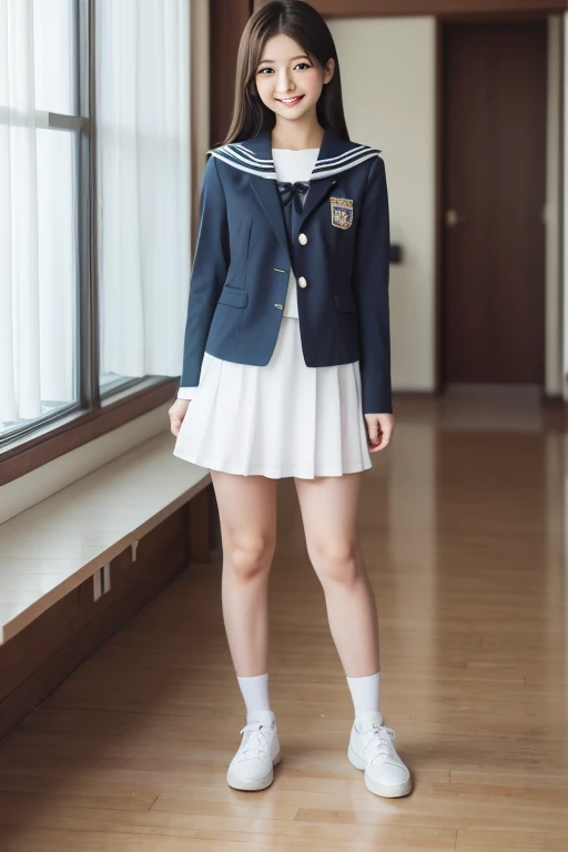 nsfw、various hairstyles、(((Full body:1.5)))、shy smile、Close up portrait of a girl in a sailor's uniform, Jiyun Choi, Around 19 years old, Yoshitomo Nara, Junko Enoshima, akiko takase, Yunling, 27 years old, Aoi Ogata, old photograph, 28 years old, 29-year-old, old yearbook photo