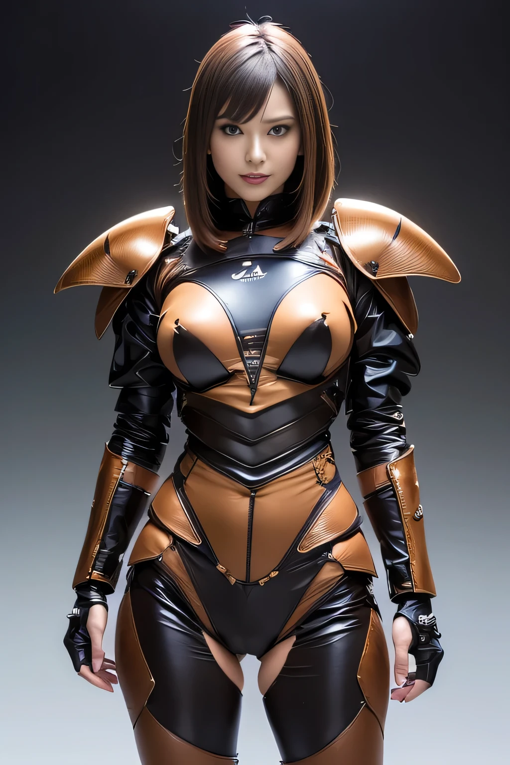 (high resolution,masterpiece,best quality,extremely detailed CG, anime, official art:1.4), realistic, photo, amazing fine details, all intricate, gloss and shiny,awesome many layers, 8k wall paper, 3d, sketch, kawaii, illustration,( solo:1.4), perfect female proportion,villainess, (fusion of dark brown cockroach and lady:1.4), (brown cockroach form lady:1.2), (brown cockroach lady:1.2), (fusion:1.2), (solo:1.4), (evil smile:1.2), muscular, abs, (cockroach brown exoskeleton bio insect suit:1.4), (cockroach brown exoskeleton bio insect armor:1.2), (brown transparency cockroach wing:1.4), (brown cockroach antennae:1.3),