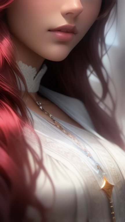 close-up of a European woman, with reb ruby hair, winter waterfall, natural skin texture, very detailed skin texture, tanned skin, 24mm, 4k textures, soft cinematic light, RAW photo, photorealism, photorealistic, intricate, elegant, highly detailed, sharp focus, ((((cinematic look)))), soothing tones, insane details, intricate details, hyperdetailed, low contrast, soft cinematic light, dim colors, exposure blend, hdr, faded, detailed transparent clothes.