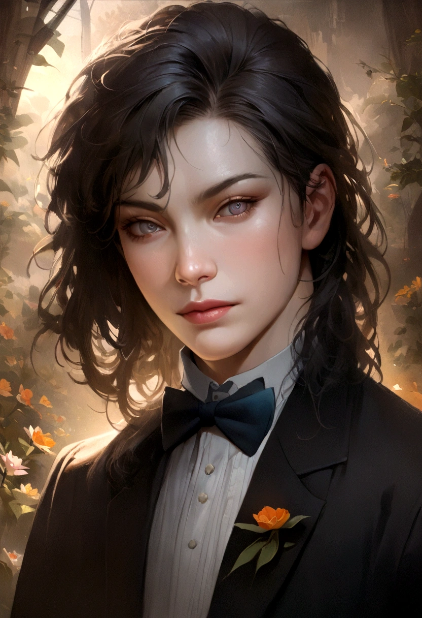 (best quality, 4K, 8K, yes, high resolution, masterpiece:1.2), very detailed, (realistic, realistic, realistic:1.37), (Crazy level of detail:1.5), (full bloom:1.5), (solitude), Gray eyes, (painting:1.1), (digital painting:1.1), Detailed face and eyes, masterpiece, top quality, very detailed 사진:1, 8K, It blends naturally with the surrounding environment., vivid colors, sharp focus, complex eyes, (Create the illusion of depth), (Brushstrokes:1.1), (perfect execution:1.1), (masterpiece 품질), subtle lighting, (미묘한 painting자:1.1), 초realistic인 분위기, (dreamlike),(Male High School Student),(side).