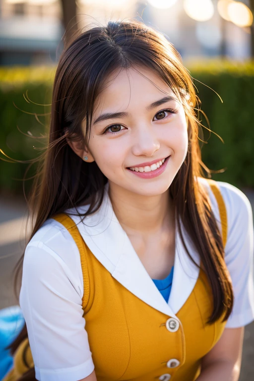 Japanese schoolgirl),((Beautiful girl)),cleavage,the expression imagining what feels good:1.2,(perfect body beauty:1.2),((perfect body)),(shy smile),beautiful teeth,