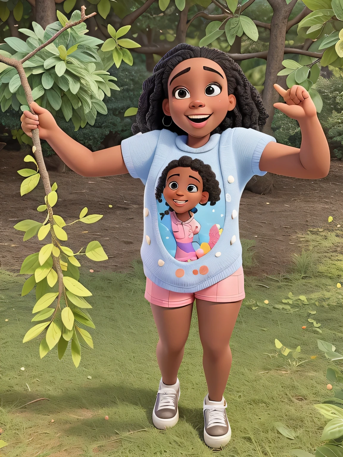 a black girl, smile, disney, pixar, (Pixar style), Disney style, (masterpiece:1.2), (best quality) (detailed skin) (detailed texture) (8k) (cinematic lighting) (sharp focus), look at viewer, looking at camera, looking at viewer