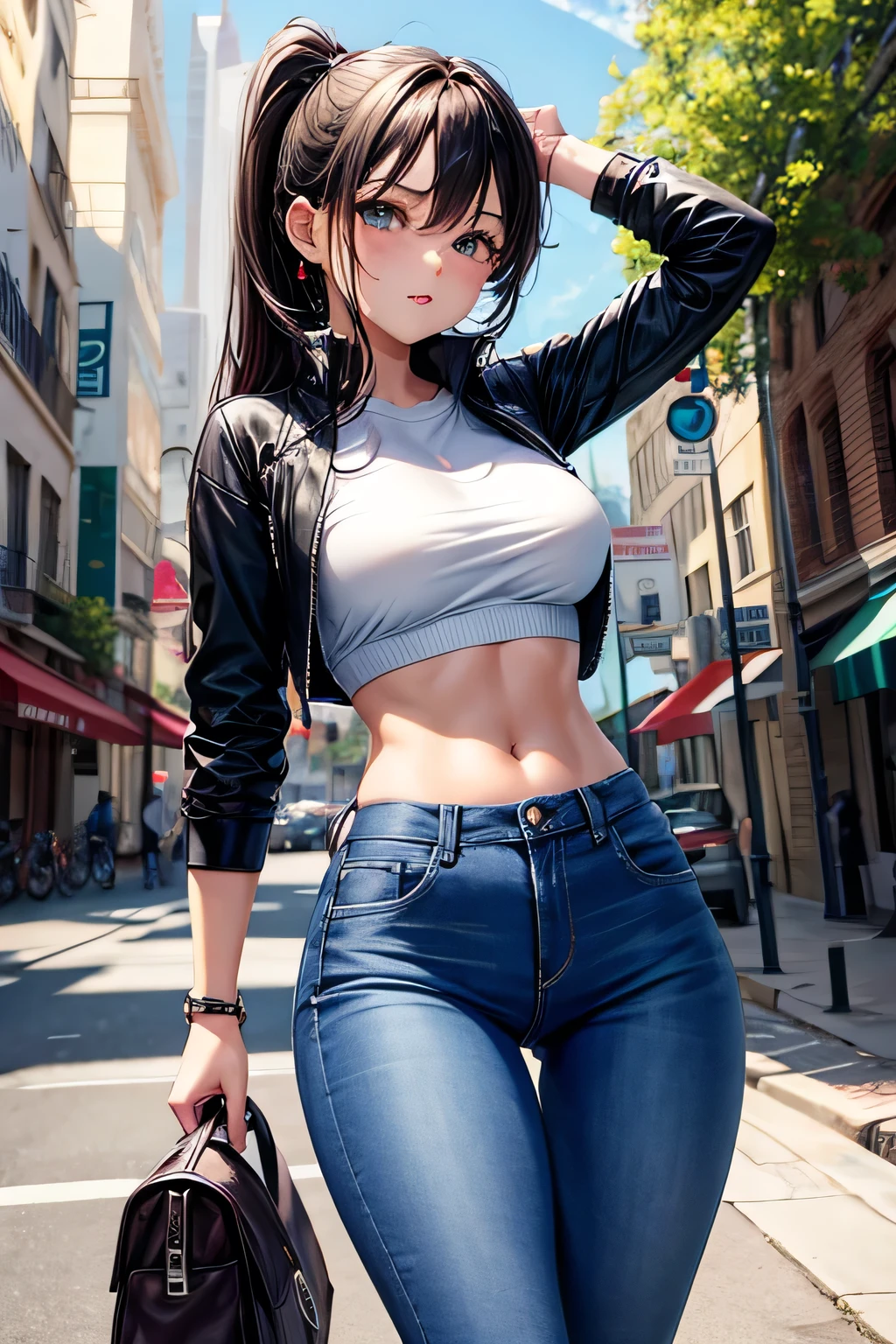 girl in sexy sport jeans