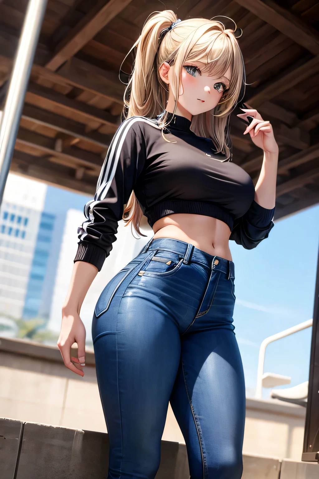 girl in sexy sport jeans