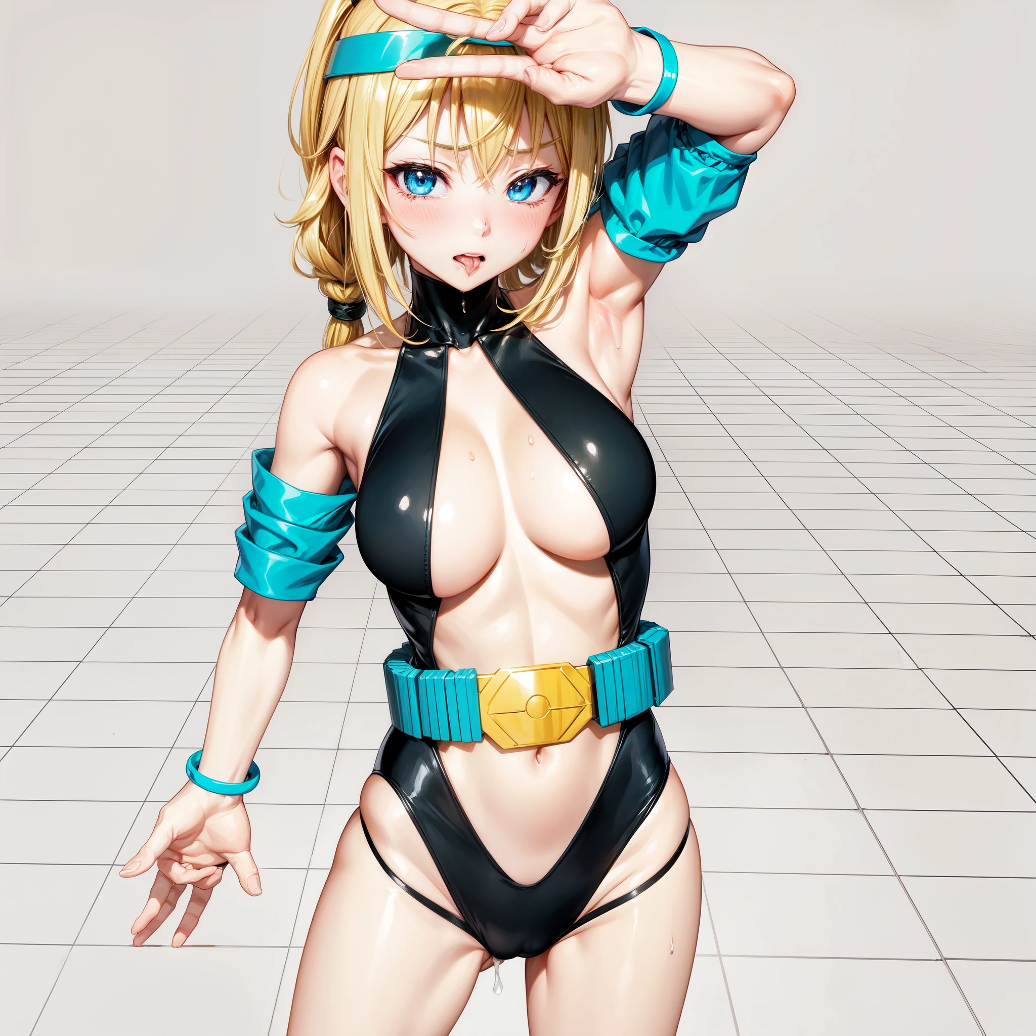 Female Combatant、Blonde Japan girl、Close-up of a girl in a black bikini、Black shiny bikini、Black boots、A golden snake circlet on his head、Saiyan Girl, wonderful, Nano Girl, Female body type, Inspired by Hiromu Arakawa, Anime Manga Robot!! Anime Girls, Fubuki, Full Body Suit, by Hiromu Arakawa、wonderful, silk, Beautiful and attractive anime , Anime Girls of the future, tears,Drooling,Pee,Sweat,Tongue out,incontinence,Peeing、Estrus、Eyes wide open,Estrus,Blushing,Nipples are erect,Face is hot、Lust、incontinence、Armpit Hair、pubic hair、Anguished expression、Doomsday Demon