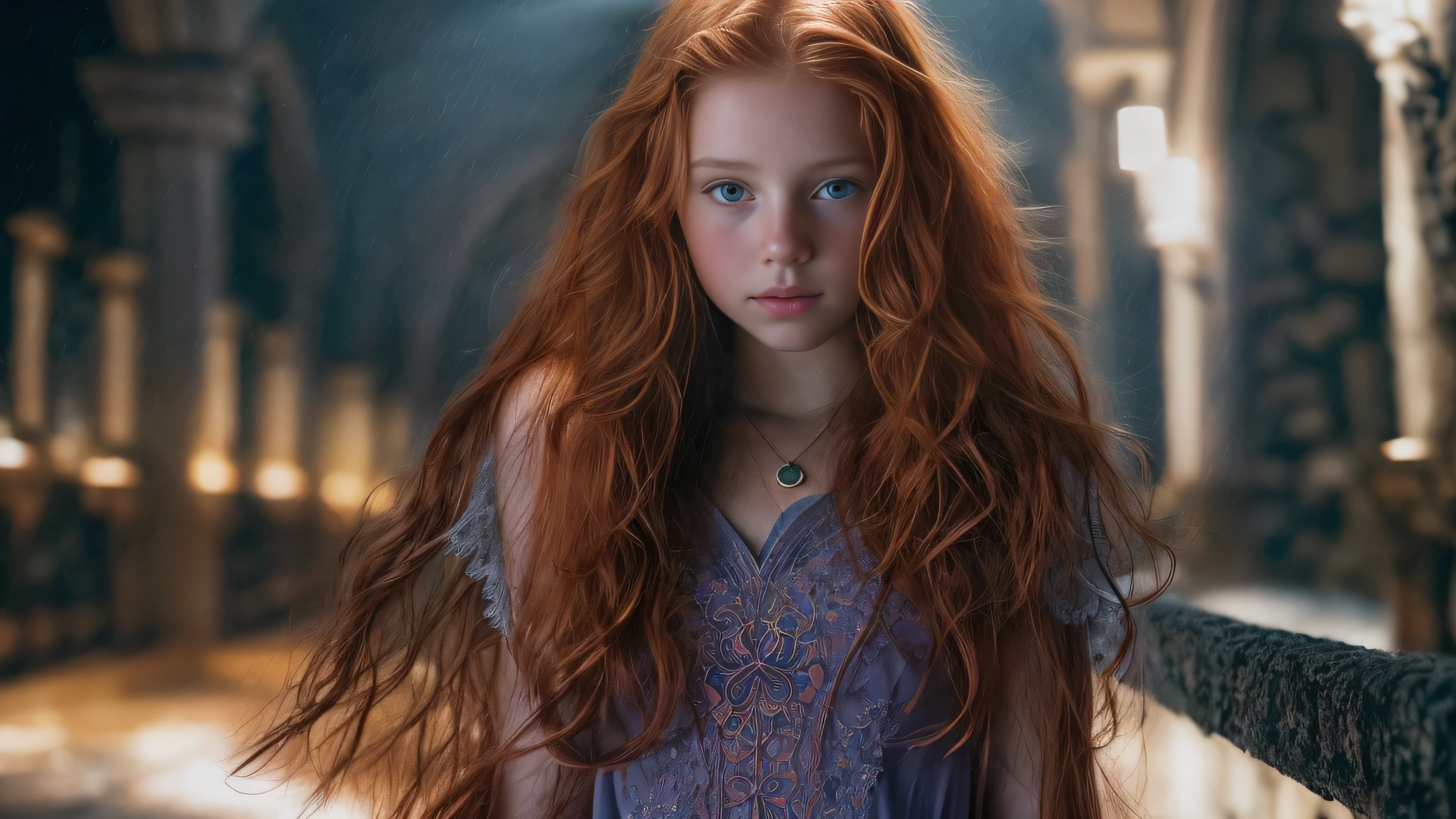 (Laia Manzanares long ginger hair teen girl,13 years old with spread legs:1.6), (long, messy hair:1.3), blue eyes, detailed eyes, detailed lips,(lies nude, sensual, full body:1.5), (photo different angles:1.5), (lies in a long dark corridor in castle lit by the moon:1.5), (dark mood, creepy, mist, dust,fog:1.5) low neck, ray tracing, (best quality, 4k, 8k, high resolution, masterpiece:1.2), very detailed, (realistic , photorealistic, photorealistic :1.37), HDR, UHD, masterpiece, professional, vivid colors, bokeh, studio lighting,nsfw