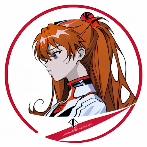 Beauty Salon,( Asuka Langley Soryu , ) logo, vector, line art, design, inspired, straight, symmetry
