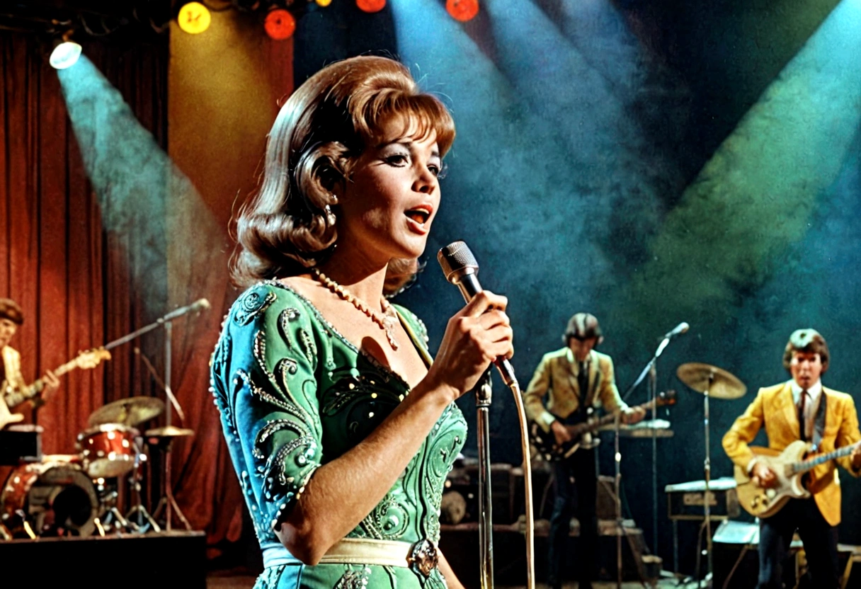 Rock singer on stage、Beautiful down to the smallest detail、8k、1960s、America