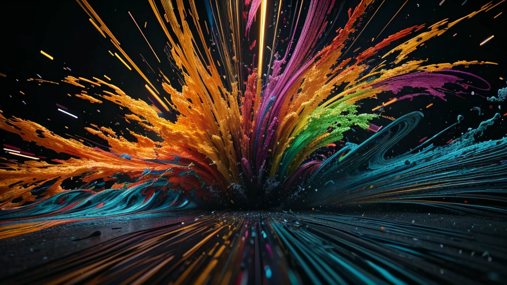multicolored dynamic abstract liquid flow particles turbulence,Cinema 4D, fully dynamic motion design, X-Particles, Dynamics FX, bend and shatter reality for amazing visual effects production, cinematic, realistic, uhd, hdr, 8k,