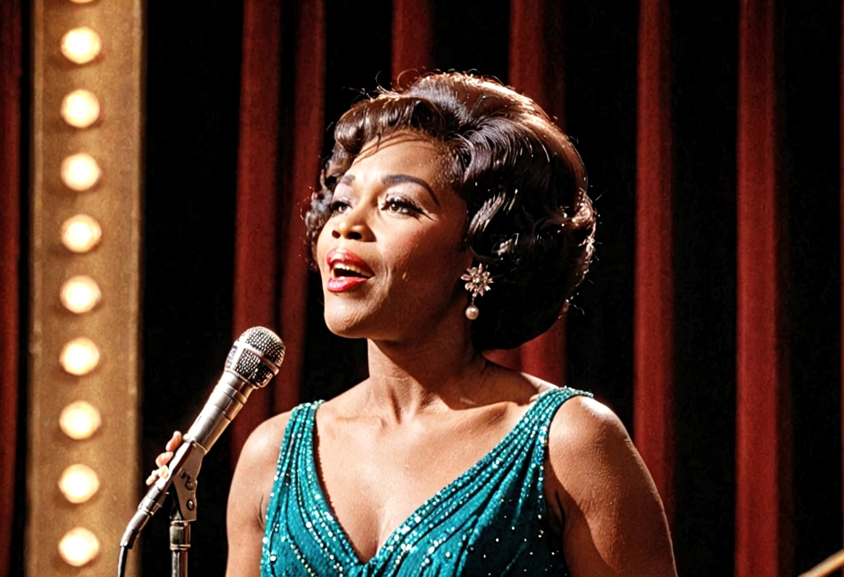 Jazz singer on stage、Beautiful down to the smallest detail、8k、1960s、America
