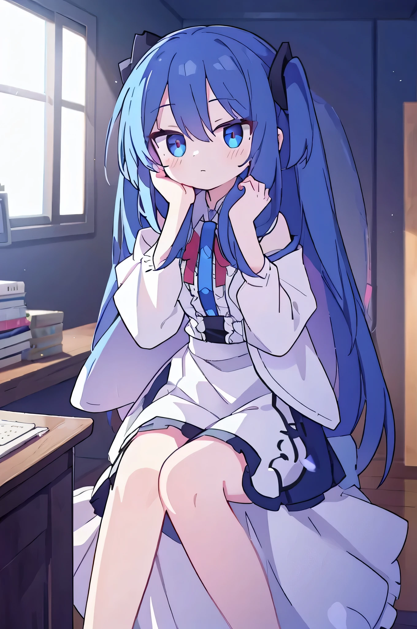 novice,Women's hands,clear hand,dark blue hair.