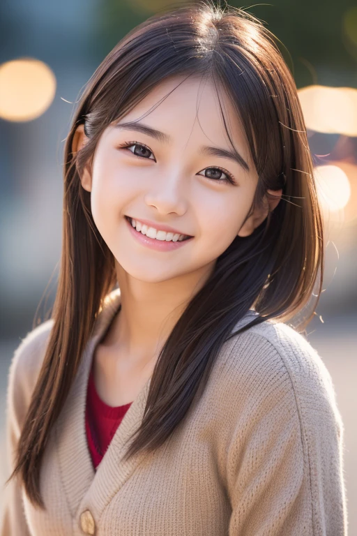 (8k, RAW photo, highest quality, output: 1.2), (realistic, photorealistic: 1.37), super detailed, super high resolution, girl 1, viewer, detailed cute face, smile, teeth, professional lighting, Japan , small breasts, neat, serious, honor student, , standing upright