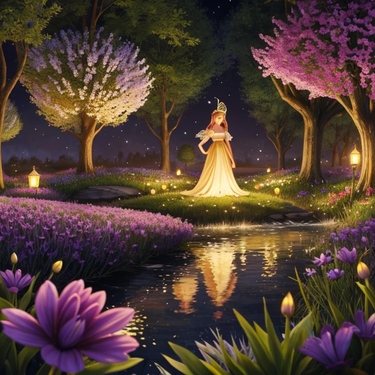 Illustration for the fairy tale about the good fairies, living in the flower city

