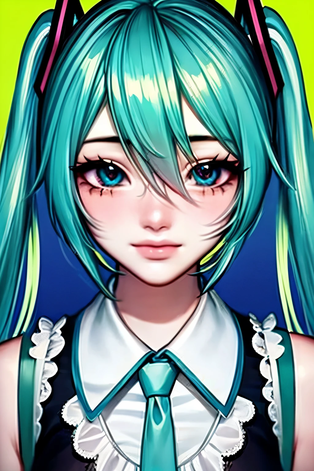 Hatsune Miku, soft colors, portrait, 