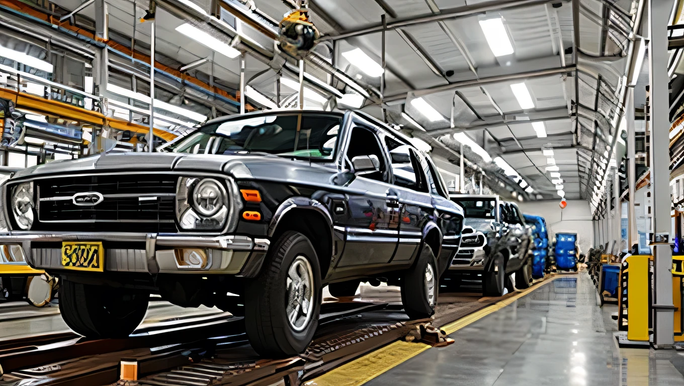 Car factory, big, mechanical, complex, machines