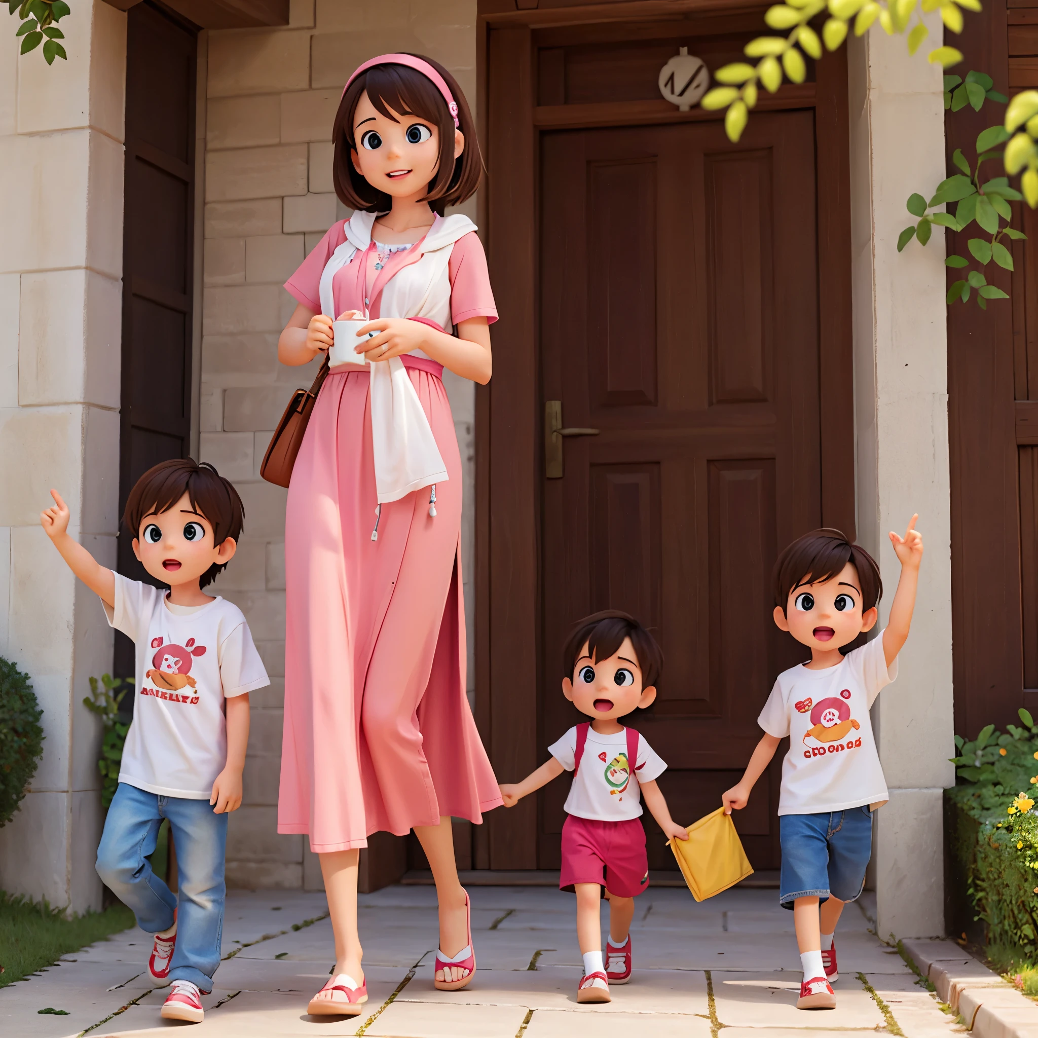 3 kids, mom