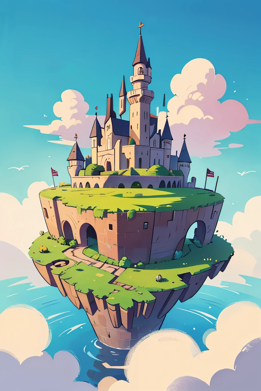 make a landscape of a cloud castle 