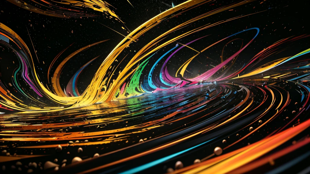 multicolored dynamic abstract liquid flow particles turbulence,Cinema 4D, fully dynamic motion design, X-Particles, Dynamics FX, bend and shatter reality for amazing visual effects production, abstract art style, diagonal composition, dynamic composition, sharp focus, intricate detailed, cinematic, realistic, uhd, hdr, 8k,