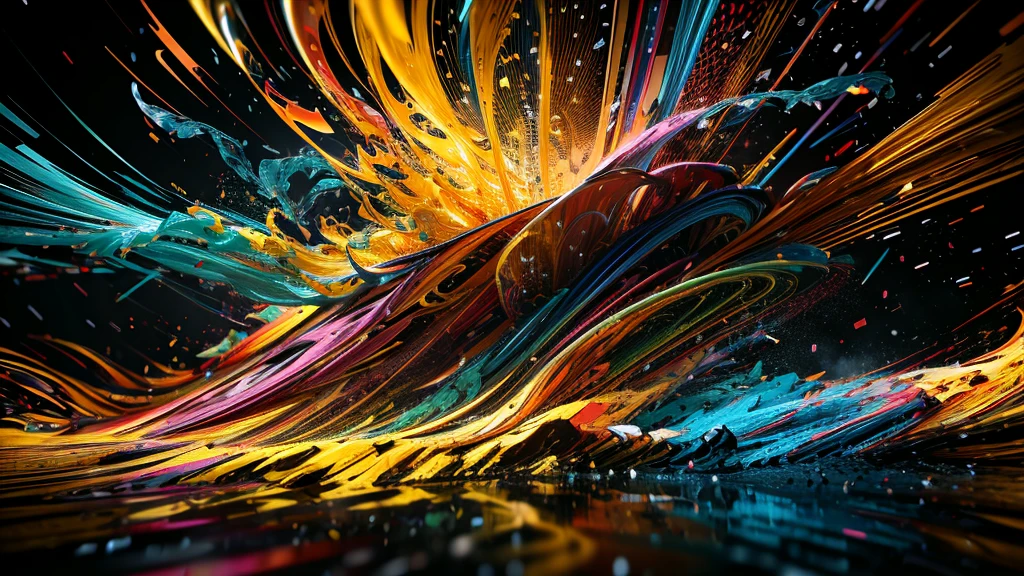 multicolored dynamic abstract liquid flow particles turbulence,Cinema 4D, fully dynamic motion design, X-Particles, Dynamics FX, bend and shatter reality for amazing visual effects production, abstract art style, diagonal composition, dynamic composition, sharp focus, intricate detailed, cinematic, realistic, uhd, hdr, 8k,