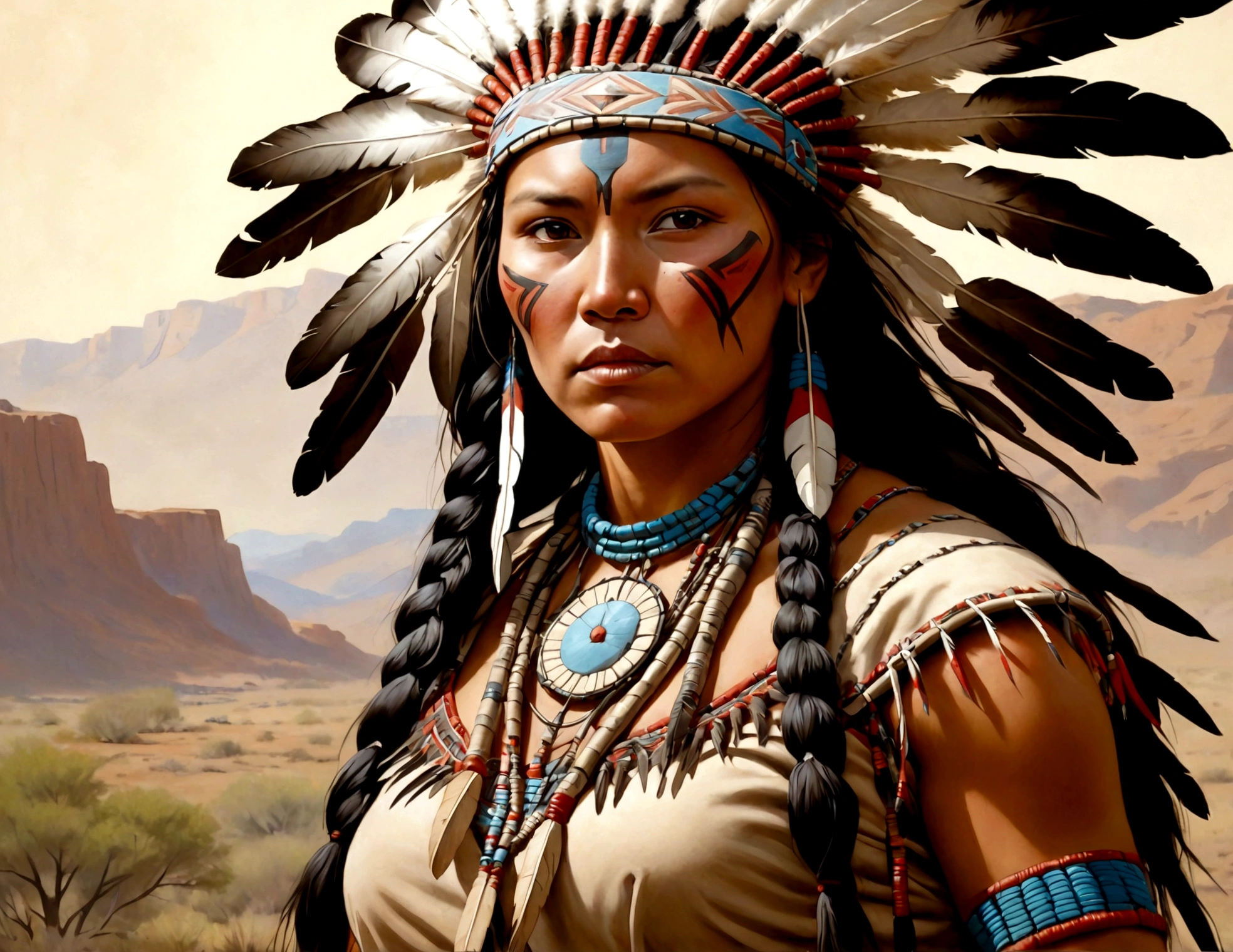 
American Native Woman, Warrior