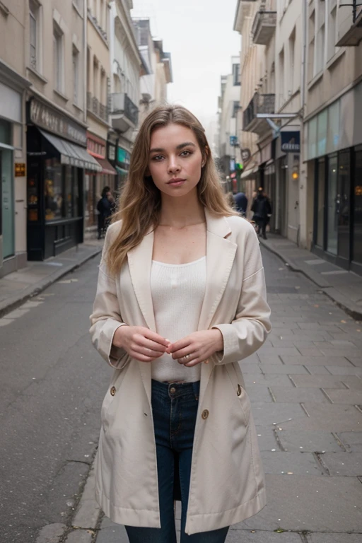 proFessional portrait photograph oF a gorgeous blonde Norwegian girl in winter clothing with long wavy blonde hair, sultry Flirty look, gorgeous symmetrical Face, joli maquillage naturel, wearing elegant warm winter Fashion clothing, ((debout dehors dans une rue enneigée de la ville)), superbe environnement urbain moderne, ultra realistic, art conceptuel, elegant, very detailed, Complexe, sharp Focus, depth oF Field, F/1. 8, 85mm, Coup moyen, midplane, (((proFessionally color graded))), bright soFt diFFused light, (volumetric Fog), tendance sur Instagram, hdr 4k, 8k
