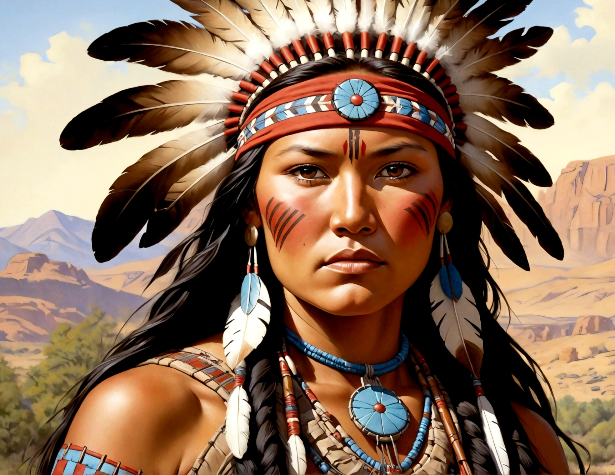 American Native Woman, Warrior