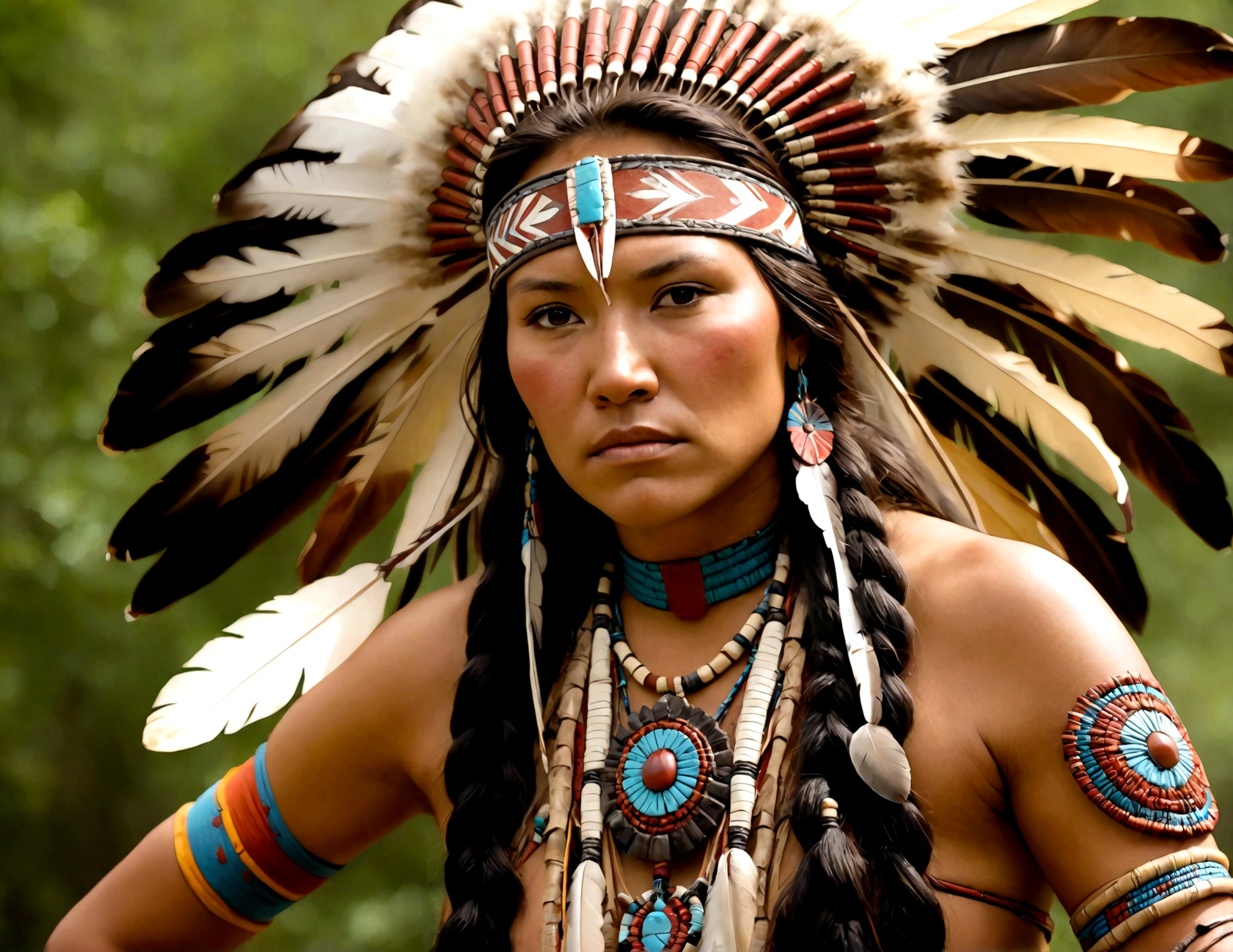 American Native Woman, Warrior