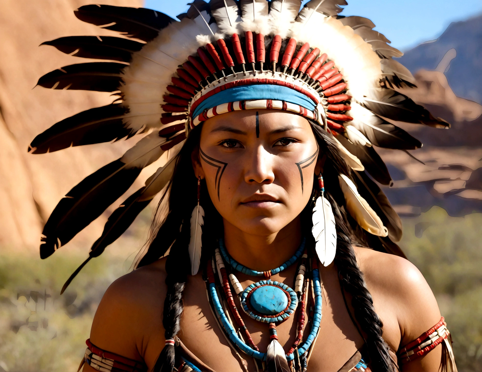 American Native Woman, Warrior