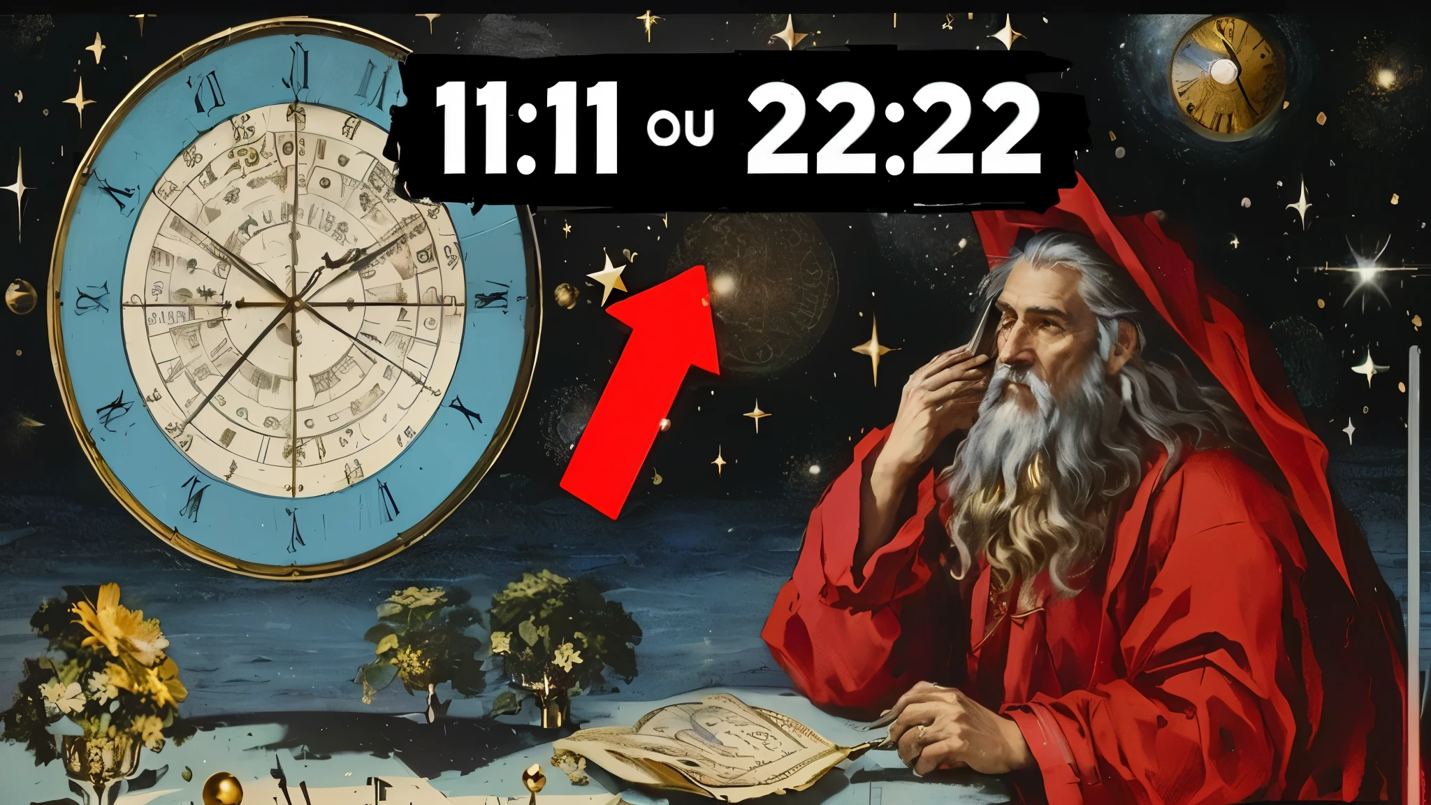 blurred image of a man sitting at a table with a clock and a book, hora do pai, 1312351, 1 1 1 1, genius, 🚀🚀🚀, 1614572159, lunar time, timestamp, God of time and space, scientific representation, 1505