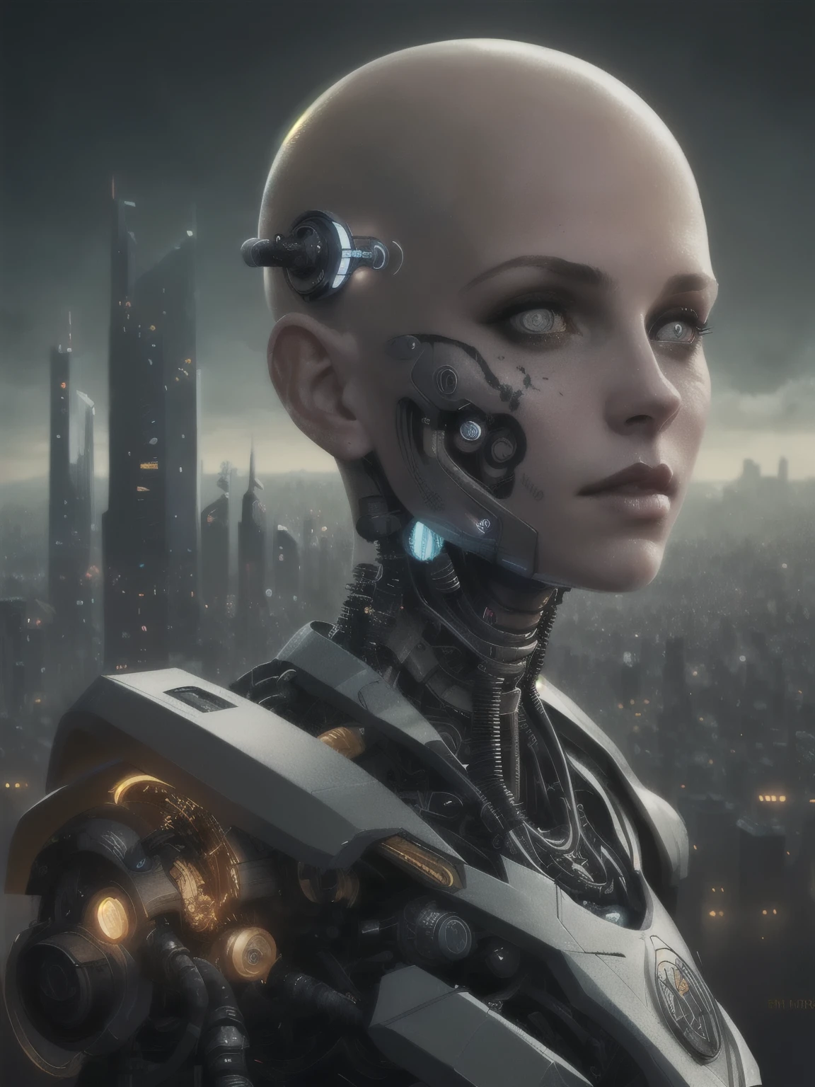 (highly detailed:1.2),(best quality:1.2),(8k:1.0),(emb-rrf-low:1.0),(many many large black tattoos on head and face and eyes:1.2),sharp focus,(award-winning photograph:1.2), (subsurface scattering:1.1)
(beautiful detailed young cyborg girl:1.2), (no hair:1.2),(full body:1.2), (dynamic pose:1.2), neon glow, (detailed cybernetic eyes:1.1), close shot
(hyperrealistic:1.2), rpg, elden ring style, dramatic lighting, (highly detailed futuristic cityscape:1.2), (scifi:1.2), professional portrait photography, by wlop greg rutkowski jeffrey simpson alphonse mucha
