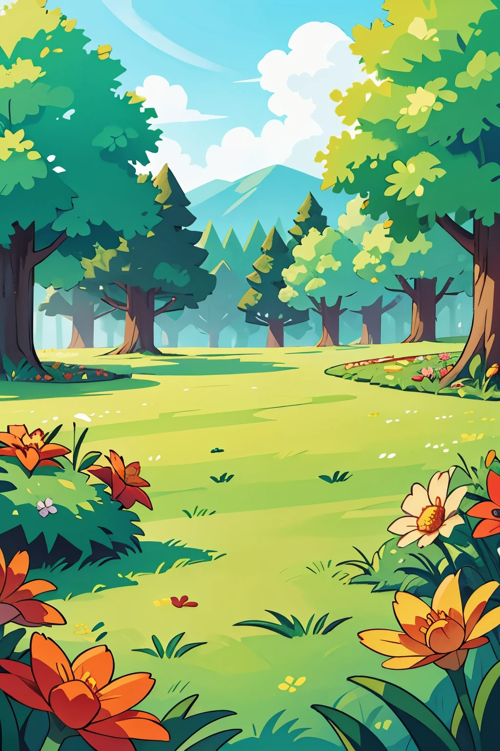 create a scene of a magical field of flowers without animals or people, just the landscape in the best possible quality