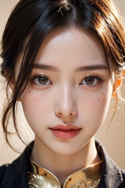 ((8k, highest quality, masterpiece、Realistic、Ultra-high resolution))、((Japanese women))、((Black Short Hair))、(Small breasts)、(((Mole under the eye)))、((Face is golden ratio))、Beautiful Face、Beautiful Eyes、Delicate face、Glamorous face、Beautiful face、Beautiful nose、Well-textured skin、chinese clothes