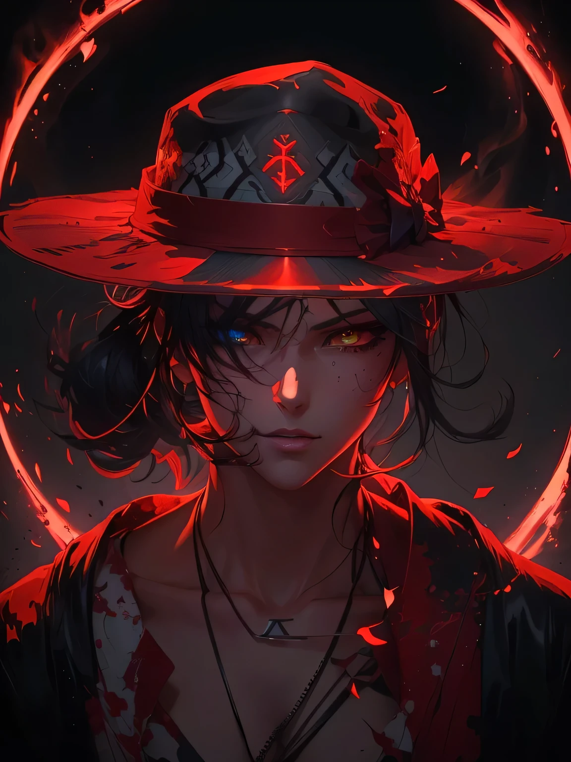 anime character with red light and a hat with a red light, badass anime 8 k, epic anime style, trigger anime artstyle, detailed digital anime art, 4k anime wallpaper, highly detailed exquisite fanart, detailed fanart, ✏️🎨, anime art wallpaper 4 k, anime art wallpaper 4k, anime style 4 k, [ 4 k digital art ]!!