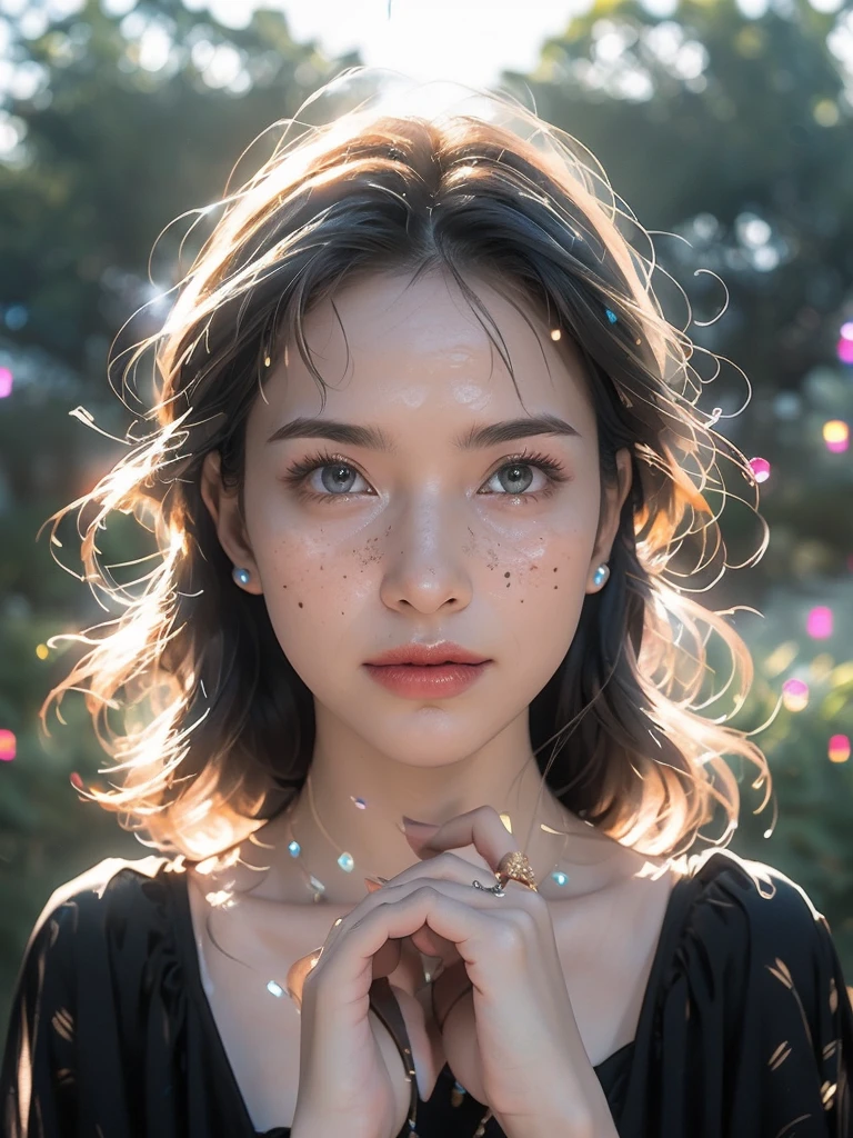 (masterpiece, best quality:1.2), (8k uhd, 16k, 32k, ultra high res), (photorealistic:1.37), (RAW photo), ultimate-realistic, ultimate-realistic details, ultimate-realistic texture, ultimate-intricate details, ultimate-realistic lighting, ultimate-realistic shadow, japanese girl, 1girl, 24yo, ultimate-cute face, ultimate-RAW skin, ultimate-eyes, ((quite a bit body, from front)), a young female with asymmetrical, harmonious features that strike a perfect balance between strength and delicacy, ethereal beauty, (((seamless interaction with the unknown))), ((natural light), (fantasy dreamscape), (magical realms), celestial glow emanating softly, physical and ethereal form merging, undulating grandeur, psychedelic of probability, triboluminescence, floats gracefully, exuding an otherworldly aura mystical glow, radiating a gentle and comforting light, playful body manipulations, divine proportion, non-douche smile, gaze into the camera, holographic shimmer, whimsical lighting, enchanted ambiance, soft textures, imaginative artwork, ethereal glow, silent Luminescence, whispering Silent, iridescent Encounter, vibrant background, full body, (((rule of thirds))), high quality, high detail, high resolution, (bokeh:2), backlight, long exposure:2, Hasselblad X2D 100C + XCD 2,5/25V, F/1.8, (cinematic still:1.2), freckles, 35mm photograph, film, bokeh, professional, 4k, highly detailed, perfect fingers ,Extremely Realistic, UHD,