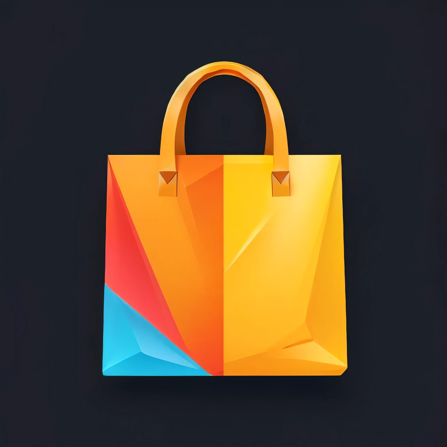 a close up of a shopping bolsa with a colorful design, 3d icon for mobile game, low polygons illustration, application icon, varejodesignblog, bolsa, : 5 elegante, estilo poli baixo, shopping cart icon, Low polyvalence charts, Low Poly Vector Illustration, low polygon, stylized game icon, icon pack, vetor behance hd jesper ejsing