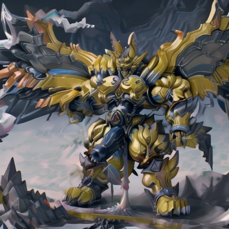 (masterpiece. official art. 8k. best quality. detailed full body. full body.)
(situation 1 : dominating GARO. GARO is over 1000 meters long. focus GIANT mechanical Muscular GARO is trampling the city. Looking down. macro. stomp. Low-angle perspective. emphasizing the immense size.)
(situation 2 :smoke and flames rising from the destruction in the city)
(Additional details 2: (Detailed head. Detailed Body. Detailed abs. gigantic muscles. HYPER MUSCLES. Gigachad Muscular. big muscle. pecs. triceps. traps. unusually developed muscular body. body full of huge muscles. showing off muscles. pectorales enormes. Exaggeratedly huge muscles. huge muscles. long legs.).
(Additional details 3: Spread wings. It has wings. have big wings. The claws are sharp. Sharp teeth.5 toes.).
(Additional details 4: black color hyper penis. hyper black penis. big penis)
(Additional details 5: wearing a full-face helmet. a fantasy-style biomecha armored combat suit. composite layered chest armor, fully enclosed shoulder guards, hero in anime style, perfect body proportions, golden ratio)
(Additional details 6 : Spraying hyper cum up everywhere into the sky from his erect penis. wide spray of cum, covered in cum, cum splashing in front of camera, crowd of naked muscular male spectators, bukkake, City is under a thick later of cum.)