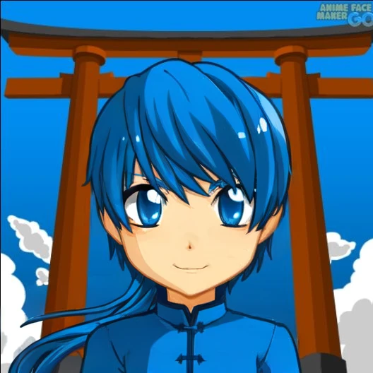 Akame Morningstar Tsukino Son of Lucifer, Demon, Red Eye, Red Skin, Dark Blue Hair, Red Eyes, Dark Blue Eyeblows, Demonic Personality