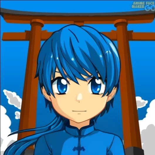 Akame Morningstar Tsukino Son of Lucifer, Demon, Red Eye, Red Skin, Dark Blue Hair, Red Eyes, Dark Blue Eyeblows, Demonic Personality