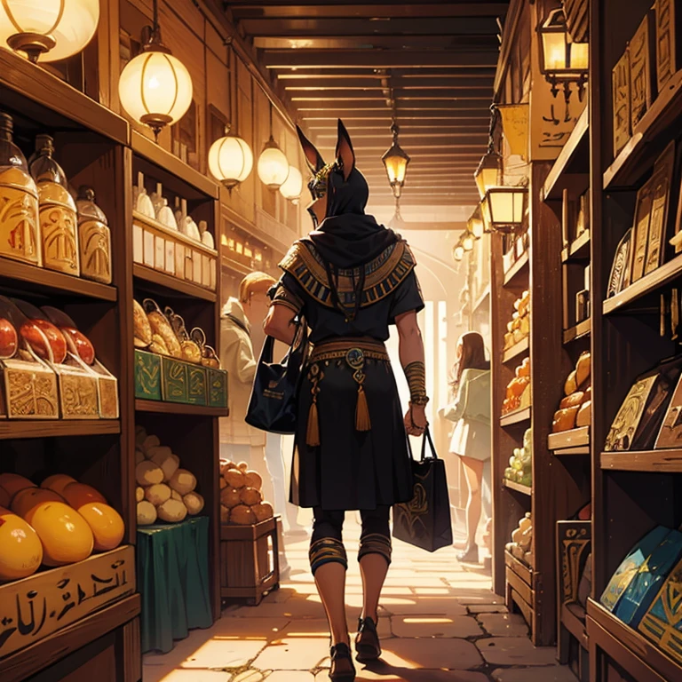 The Egyptian god Anubis, searching for it's prey in a souk in Marrakech