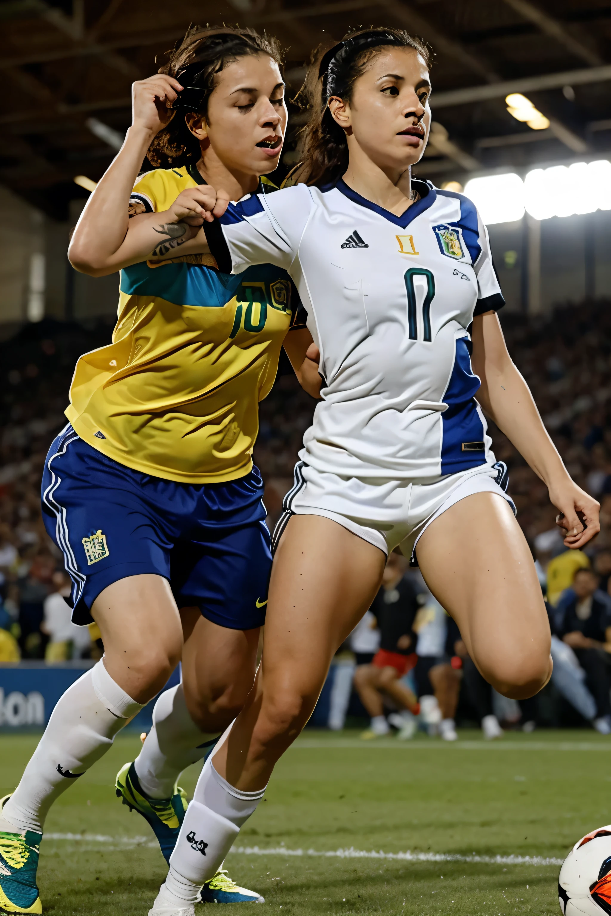 un match de football entre le Brésil et l'Argentine