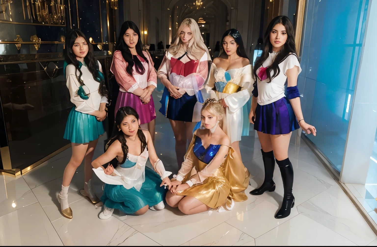 (Best quality, 8k, 32k, Masterpiece, UHD:1.2), "Imagine the stunning and ethereal Crystal Palace from the world of Sailor Moon. Describe an awe-inspiring palace made entirely of crystal, towering majestically in the center of Crystal Tokyo. The palace glows with a radiant, otherworldly light, reflecting and refracting the colors of the rainbow through its transparent walls and spires.
The architecture is a blend of futuristic design and regal elegance, with tall, slender towers that reach towards the sky and intricate detailing that glistens like diamonds. The main hall of the palace is a vast, open space with high ceilings and grand chandeliers made of crystal that cast shimmering light across the room. The floors are smooth and mirror-like, creating a sense of endless space and light.
Surrounding the palace are lush gardens filled with vibrant, otherworldly flora that bloom in the presence of the palace's magic. Fountains of crystal-clear water create soothing sounds, and pathways made of crystalline stones lead visitors through the gardens to the palace entrance.
Inside the palace, rooms are adorned with delicate crystal furnishings and soft, glowing light that creates a serene and peaceful atmosphere. The throne room, where Neo-Queen Serenity and King Endymion preside, is the heart of the palace, featuring a grand throne made of the purest crystal and surrounded by shimmering curtains and elegant décor.
Describe the daily life within the Crystal Palace, the activities of its royal inhabitants, and the interactions between the Sailor Guardians as they protect and govern Crystal Tokyo. Highlight the sense of peace, beauty, and magic that permeates the palace, making it a symbol of hope and prosperity in the Sailor Moon universe."