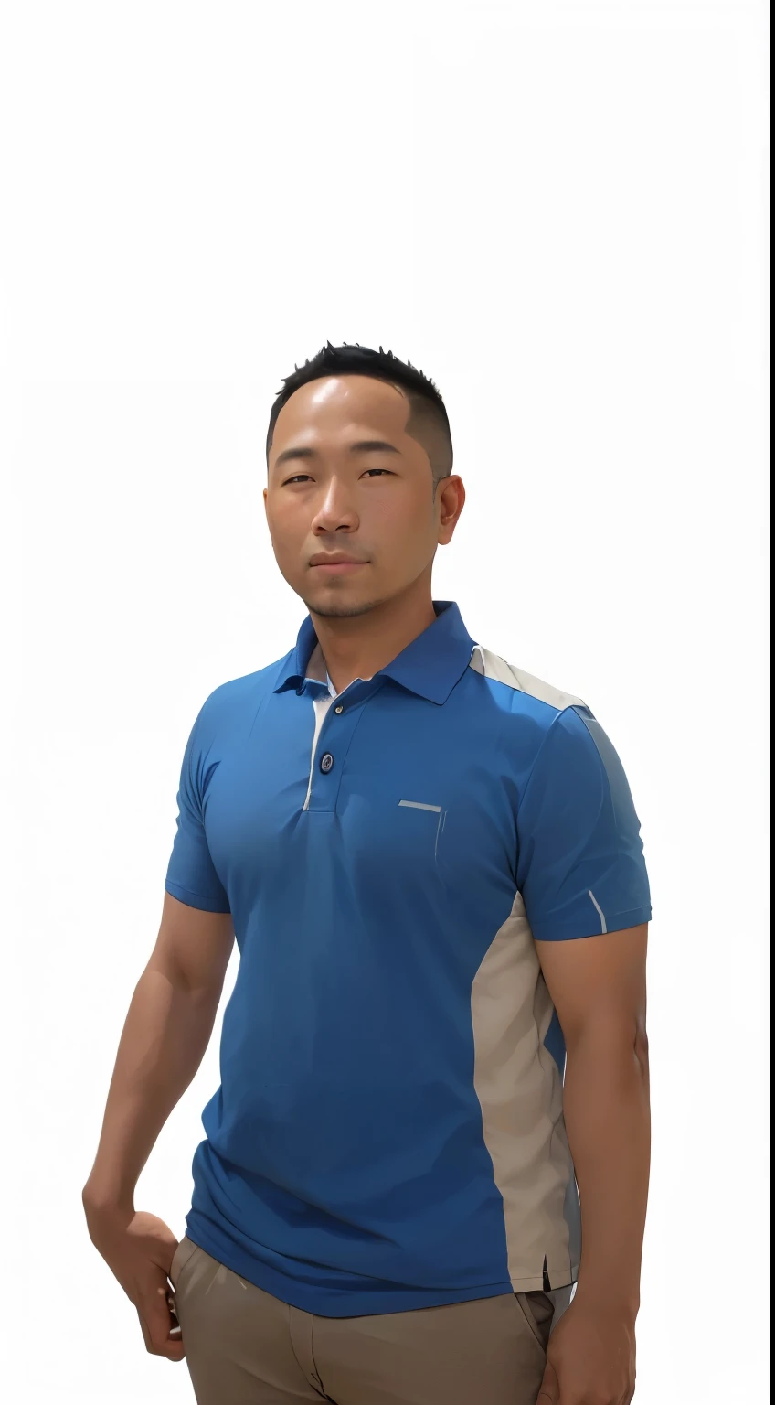 arafed man in a blue shirt standing in front of a wall, (38 years old), 2 , 38 years old, 4 0 years old man, 2 9 years old old, 3 2 yearsears old, 3 5 y5 years old, joencar