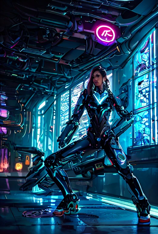 (highly detailed: 1.2), (canon EOS R6 best quality: 1.2), (8k: 1.0), (emb-rrf-low: 1.0), (lots of large black tattoos on cybernetic head open in the middle showing the inside, detailed face, hyper detailed eyes and wearing hi-tech sunglasses with holographic display 1.2), sharp focus (awarded photo: 1.2), (subsurface scatter: 1.2), (subsurface scatter: 1.2). 1.1) (a beautiful ultra-detailed cyborg: 1.2), ( hyper-detailed hair: 1.2), (wonderful body: 1.2), (full body: 1.2), (dynamic stance :1.2), neon glow, (detailed cybernetic eyes:1.1), close-up (hyperrealistic:1.2), rpg, CyberPunk 2077 style, dramatic lighting, (highly detailed futuristic cityscape:1.2), (sci-fi: 1.2). 1.2), professional portrait photography, by wlop greg rutkowski jeffrey simpson alphonse mucha