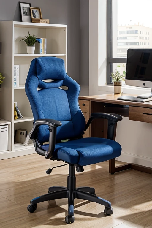 Una silla ergonomica con un escritorio en un ambiente laboral