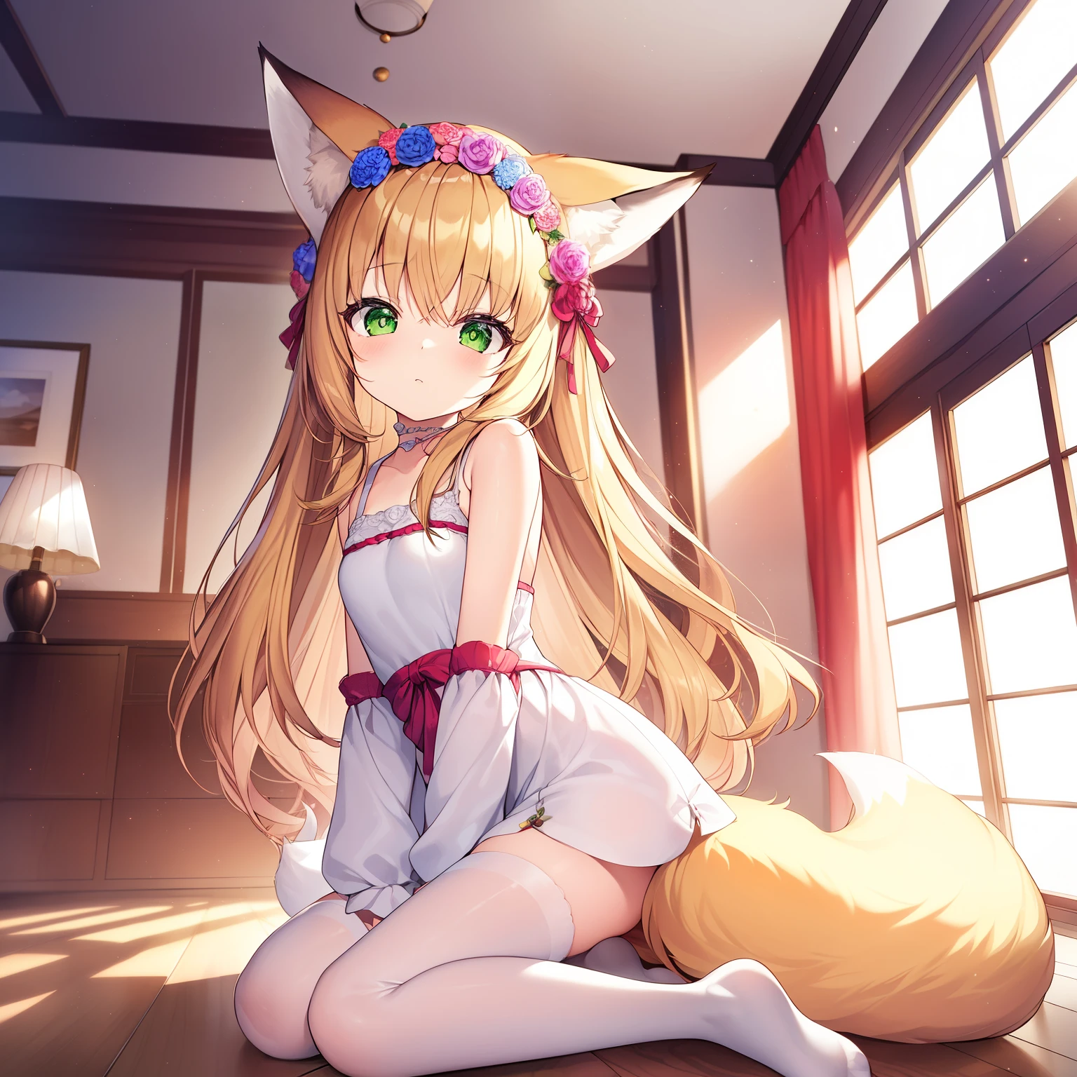 masterpiece、hot onsen、Take an open-air bath、Two girls who personify baby foxes、Infant body type、Chibi、Fox ears and tail、snowscape、fullnude、relaxed expression
